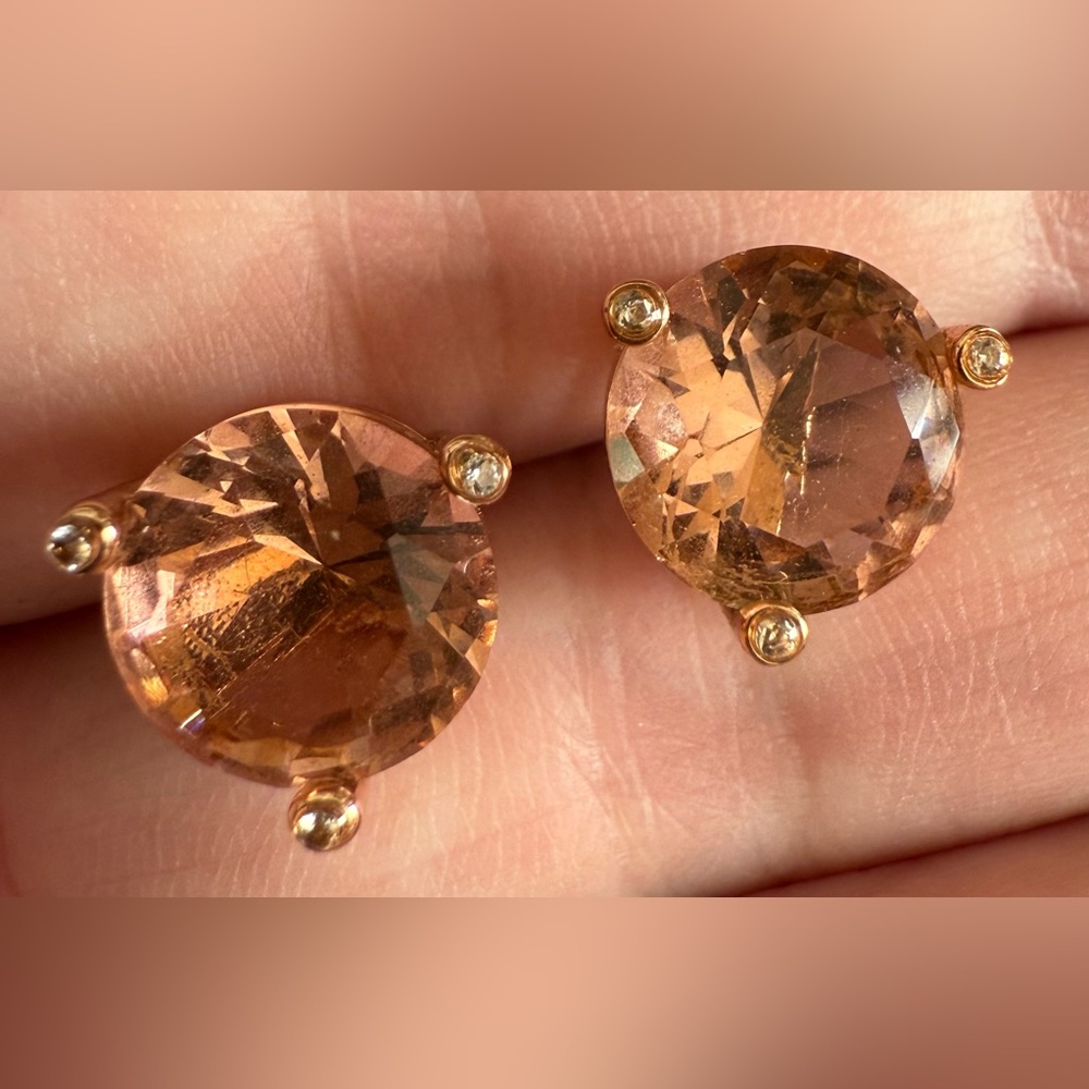 Kate Spade Studs Gold Tone Rhinestone Stud Earrings